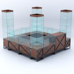 Павильон торговый ЛОФТ СТИЛЬ островной №1а, Орех