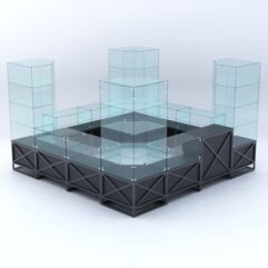 Павильон торговый ЛОФТ СТИЛЬ островной №2б, Черный