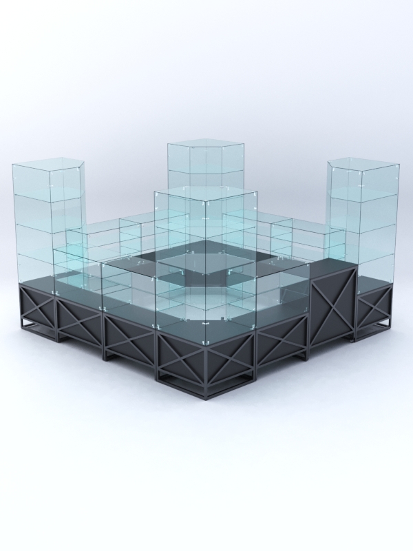 Павильон торговый ЛОФТ СТИЛЬ островной №3б, Черный