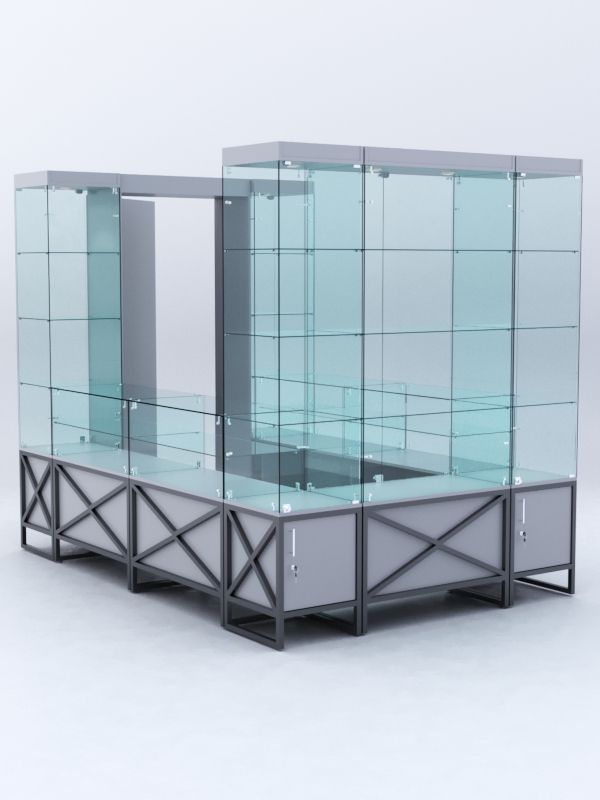 Павильон торговый ЛОФТ СТИЛЬ островной №7а, Серый