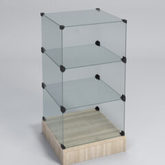 Прилавок КУБ №6 (без стеклянных дверок, передняя стенка - стекло), Дуб Сонома