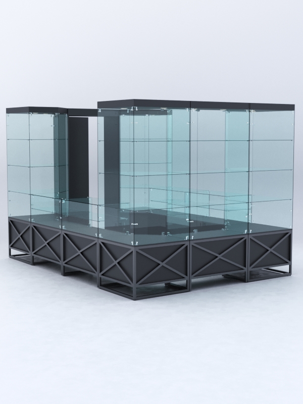 Павильон торговый ЛОФТ СТИЛЬ островной №8а, Черный