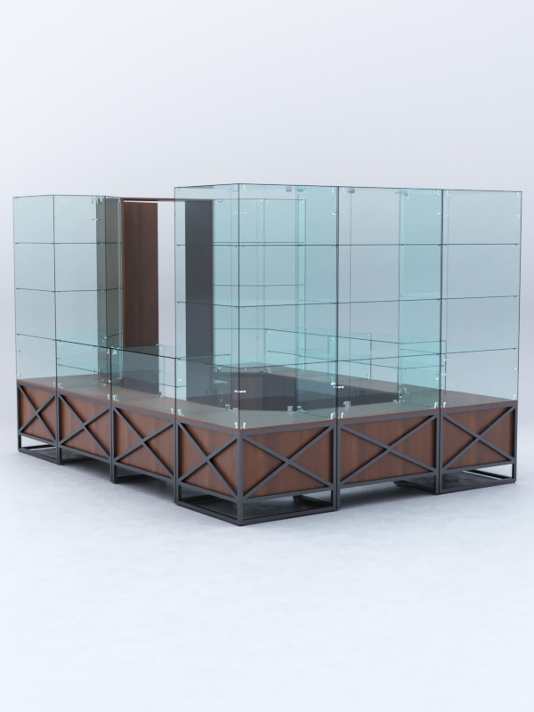 Павильон торговый ЛОФТ СТИЛЬ островной №8б, Орех