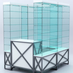 Павильон торговый ЛОФТ СТИЛЬ (глубина витрин-300мм) №1а, Белый