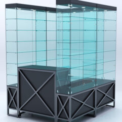 Павильон торговый ЛОФТ СТИЛЬ (глубина витрин-300мм) №1а, Черный