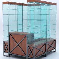 Павильон торговый ЛОФТ СТИЛЬ (глубина витрин-300мм) №1а, Орех