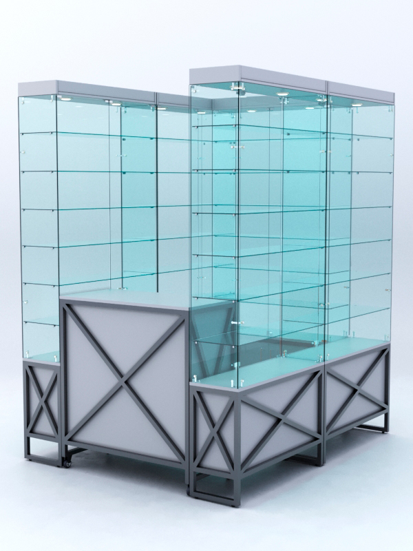 Павильон торговый ЛОФТ СТИЛЬ (глубина витрин-300мм) №1а, Серый