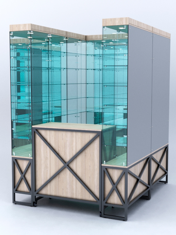 Павильон торговый ЛОФТ СТИЛЬ (глубина витрин-300мм) №1б, Дуб Сонома