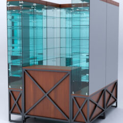 Павильон торговый ЛОФТ СТИЛЬ (глубина витрин-300мм) №1б, Орех