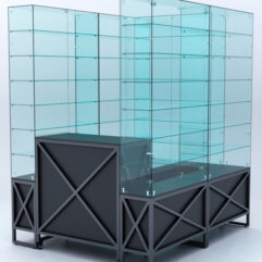 Павильон торговый ЛОФТ СТИЛЬ (глубина витрин-300мм) №1в, Черный