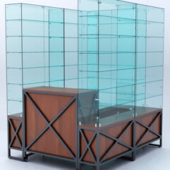 Павильон торговый ЛОФТ СТИЛЬ (глубина витрин-300мм) №1в, Орех