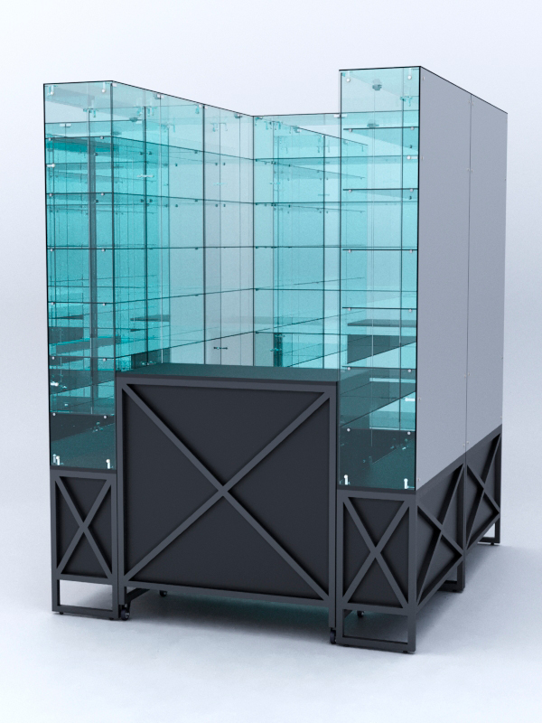Павильон торговый ЛОФТ СТИЛЬ (глубина витрин-300мм) №1г, Черный