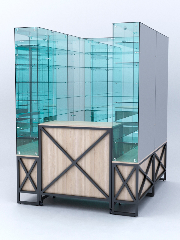 Павильон торговый ЛОФТ СТИЛЬ (глубина витрин-300мм) №1г, Дуб Сонома