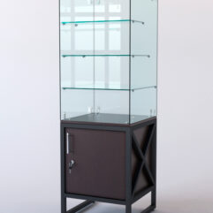 Витрина стеклянная ЛОФТ СТИЛЬ островная №206 (без дверки, фасад - стекло), Дуб Венге