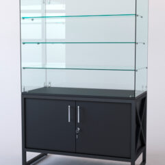 Витрина стеклянная ЛОФТ СТИЛЬ островная №201 (без дверки, фасад - стекло), Черный