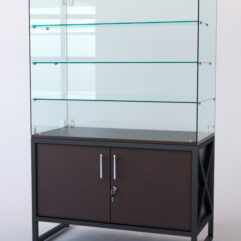 Витрина стеклянная ЛОФТ СТИЛЬ островная №201 (без дверки, фасад - стекло), Дуб Венге