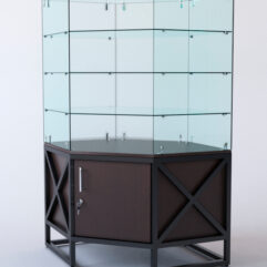 Витрина стеклянная ЛОФТ СТИЛЬ островная №207 (без дверки, фасад - стекло), Дуб Венге