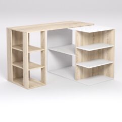 Поворотный компьютерный стол Триумф 3, Дуб Сонома и Белый