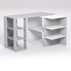 Поворотный компьютерный стол Триумф 3, Серый и Белый