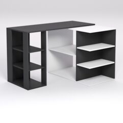 Поворотный компьютерный стол Триумф 3, Черный и Белый