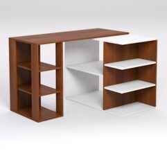 Поворотный компьютерный стол Триумф 3, Орех и Белый