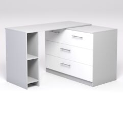 Поворотный компьютерный стол Триумф 2, Серый и Белый