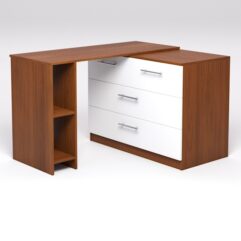 Поворотный компьютерный стол Триумф 2, Орех и Белый