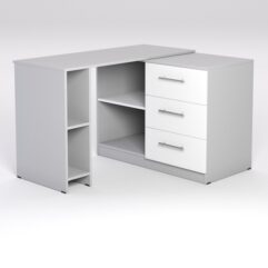 Поворотный компьютерный стол Триумф 1, Серый и Белый