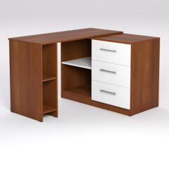 Поворотный компьютерный стол Триумф 1, Орех и Белый