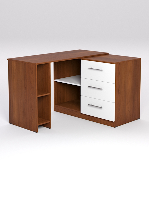 Поворотный компьютерный стол Триумф 1, Орех и Белый