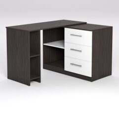 Поворотный компьютерный стол Триумф 1, Дуб Венге и Белый