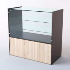 Прилавок со стеклом СШ Элит, Дуб Венге и Дуб Сонома