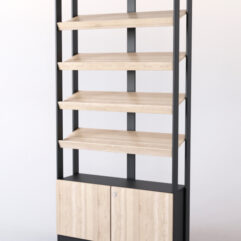 Витрина СШ Элит №4, Черный + Дуб Сонома