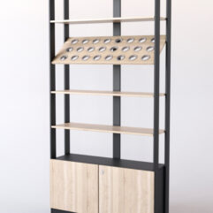 Витрина СШ Элит №2, Черный + Дуб Сонома