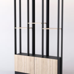 Витрина СШ Элит №1, Черный + Дуб Сонома