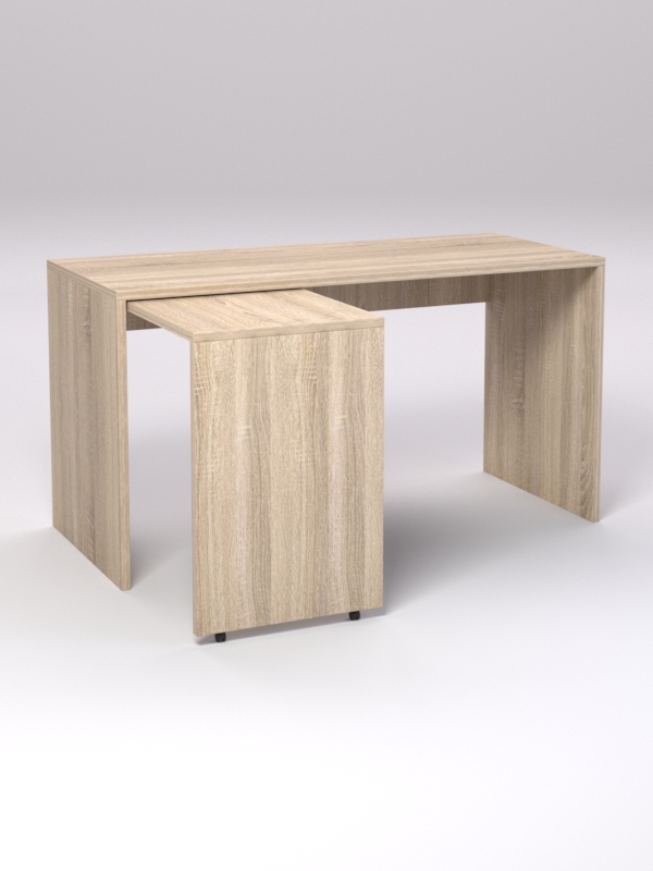 Письменный стол Мульм с выдвижной панелью, Дуб Сонома