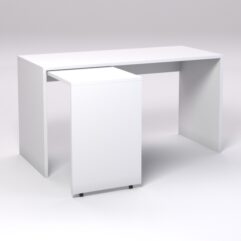 Письменный стол Мульм с выдвижной панелью, Белый