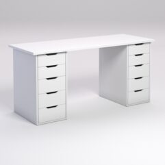 Письменный стол Локотен Алеша с тумбочками, Белый