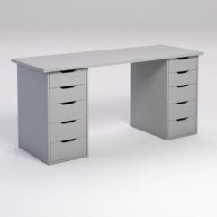 Письменный стол Локотен Алеша с тумбочками, Серый