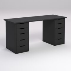 Письменный стол Локотен Алеша с тумбочками, Черный