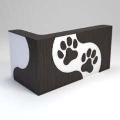 Ресепшен ПЭТ КЭТ угловой левый, Белый и Дуб Венге