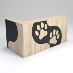 Ресепшен ПЭТ КЭТ угловой левый, Черный и Дуб Сонома