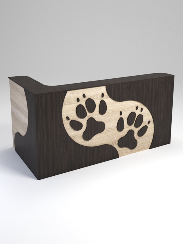 Ресепшен ПЭТ ДОГ угловой левый, Дуб Сонома и Дуб Венге