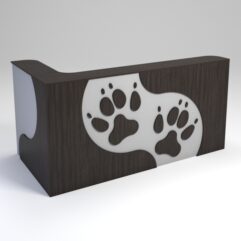 Ресепшен ПЭТ ДОГ угловой левый, Серый и Дуб Венге