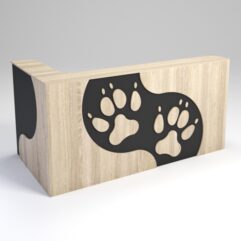 Ресепшен ПЭТ ДОГ угловой левый, Черный и Дуб Сонома