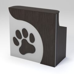 Ресепшен ПЭТ КЭТ прямой для левого угла, Серый и Дуб Венге