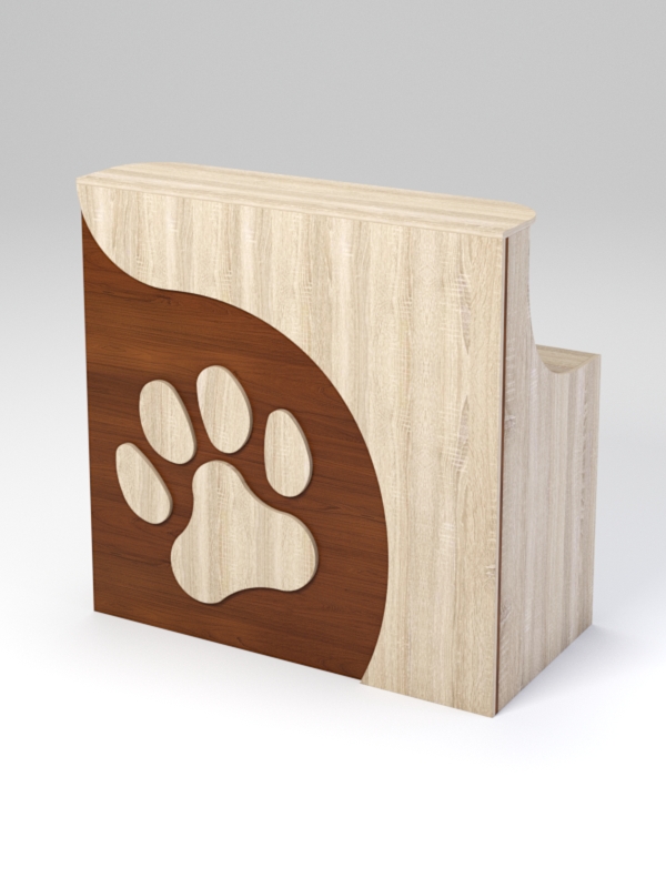 Ресепшен ПЭТ КЭТ прямой для левого угла, Орех и Дуб Сонома