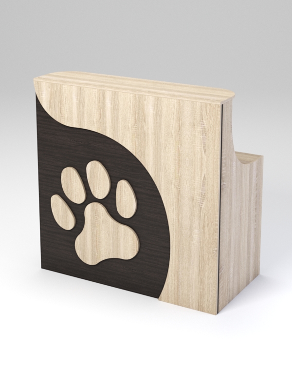 Ресепшен ПЭТ КЭТ прямой для левого угла, Дуб Венге и Дуб Сонома