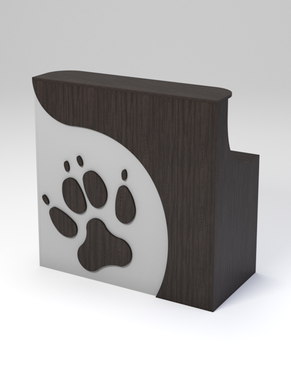 Ресепшен ПЭТ ДОГ прямой для левого угла, Серый и Венге