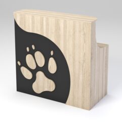 Ресепшен ПЭТ ДОГ прямой для левого угла, Черный и Дуб Сонома